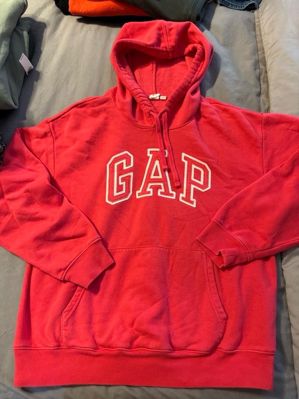 GAP Hot Pink Pullover Hoodie with White Outlined Logo